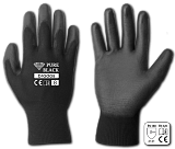 Купить рукавички захисні pure black поліуретан, розмір 8, rwpbc8