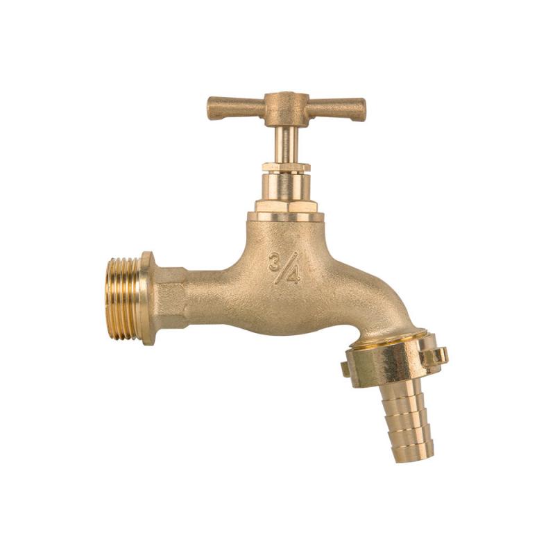 Кран вентильний РЗ 3/4", штуцер під шланг 3/4", латунний, BR-KBA3434