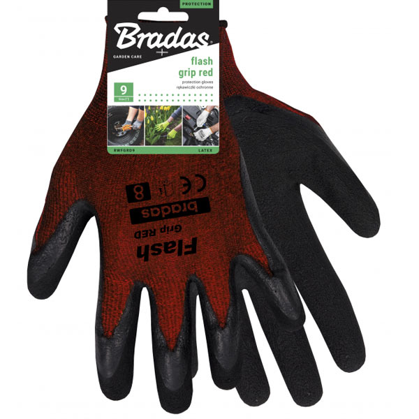 Купить рукавички захисні flash grip red латекс, розмір 7, rwfgrd7. Фото �2