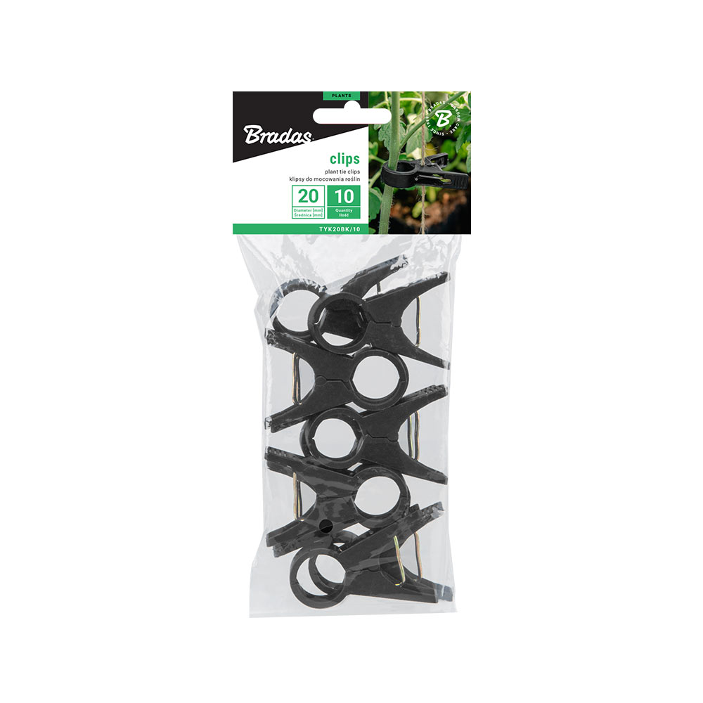 Затискачі для фіксації рослин 20 мм, 10 шт., BLACK, TYK20BK/10 - фото 2