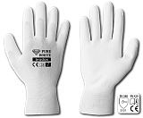 Купить рукавички захисні pure white поліуретан, розмір 7, rwpwh7