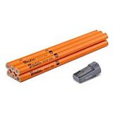 Набір будівельних олівців з точилкою HB  TRIANGLE, 180мм, 6 шт., помаранчевий, DIY-PC2TR18OR/S6B