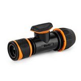 Купити конектор з краном та приєднанням для шланга 3/4", 5/8", 1/2", black line, eco-pwb2246 в Україні.
