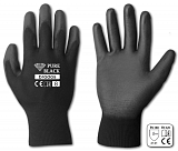 Купить рукавички захисні pure black поліуретан, розмір 7, rwpbc7