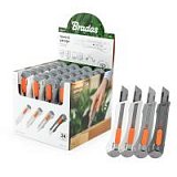 Ніж для шпалер із ламаним лезом, лезо 18 мм, набір 24 шт., білий та відтінки сірого, DIY-KNWL1828/SET