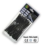 Стяжки кабельні пластикові роз'ємні 7,6x250мм UV BLACK, TS1276250B