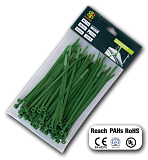 Стяжки кабельні пластикові роз'ємні 7,6х200мм GREEN, TS1276200G